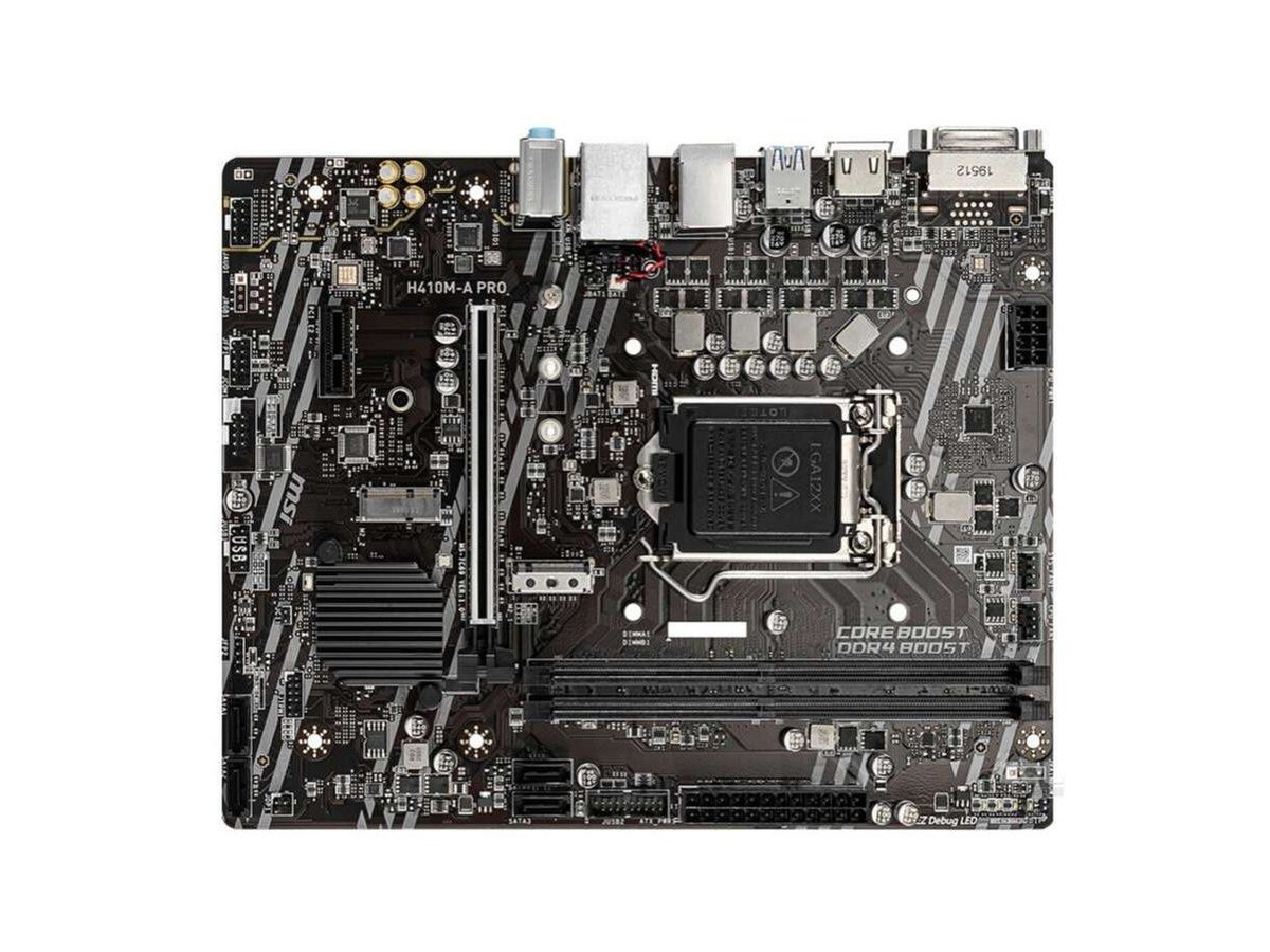 For MSI H410M-A PRO motherboard H410 LGA1200 2*DDR4 64G HDMI+DVI M-ATX Tested OK