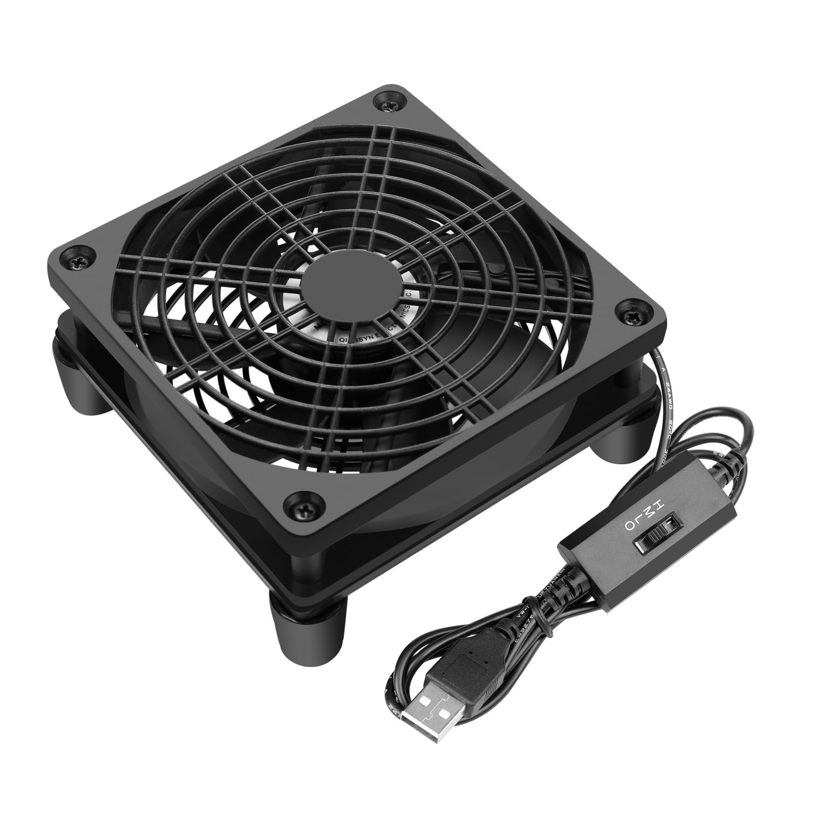 Qirssyn USB Computer Fan Quiet, 5V Powered Fan with Speed Controller for Router