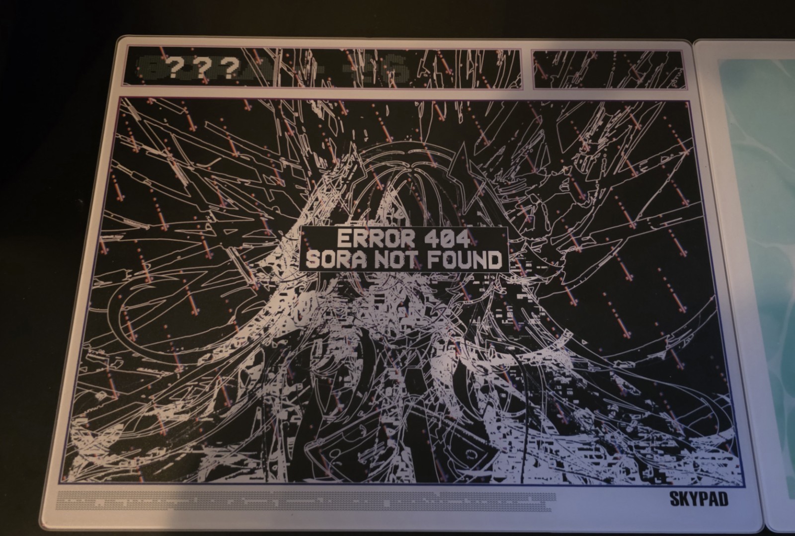 WALLHACK SKYPAD 3.0 ERROR 404 SORA NOT FOUND Glass Mouse Pad 