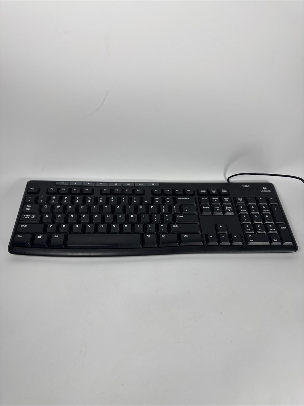 Logitech Wired USB Keyboard K200 Standard Black TESTED 