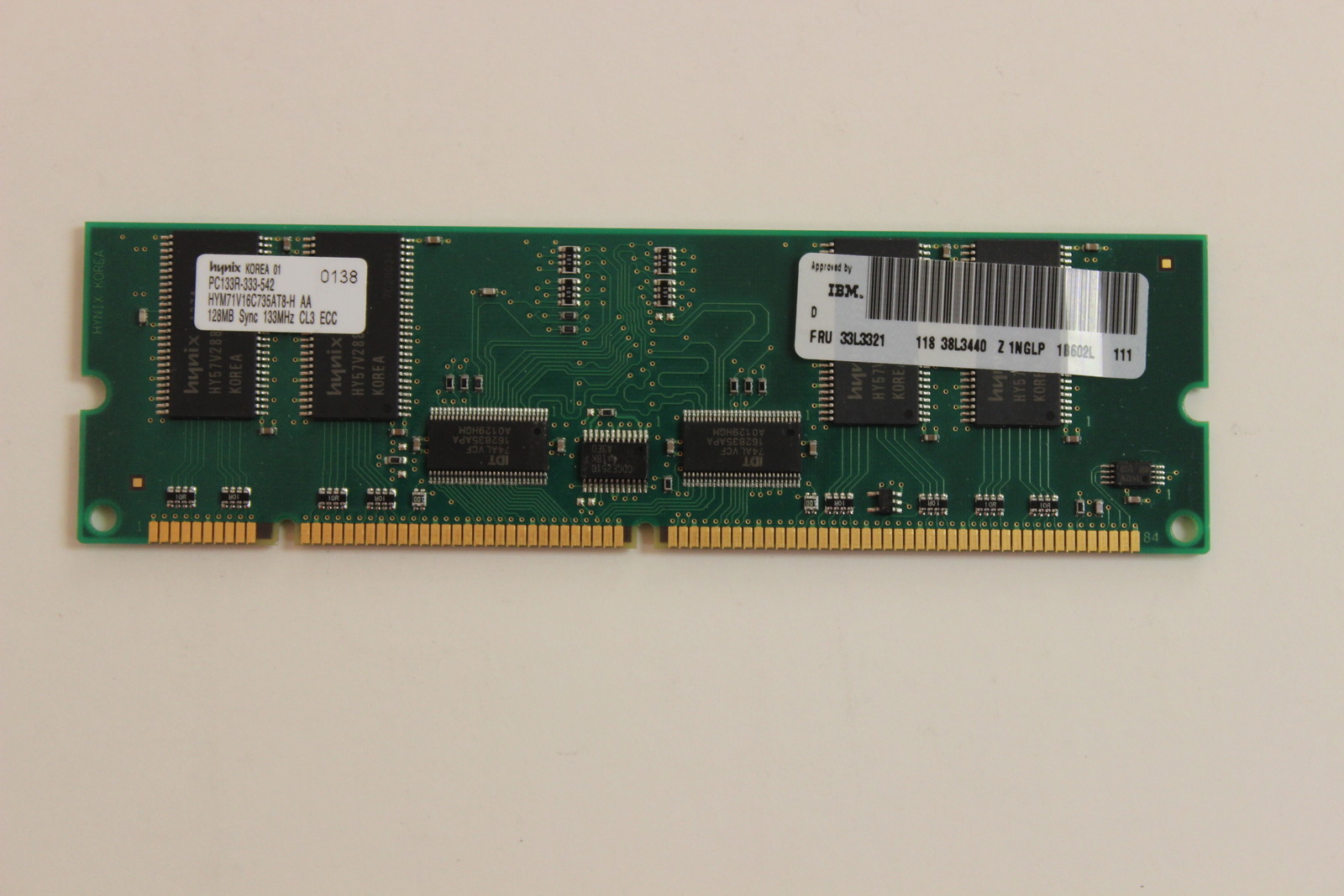 IBM 33L3321 38L3440 128MB 168 PIN DIMM PC133R HYNIX HYM71V16C735AT8-H AA
