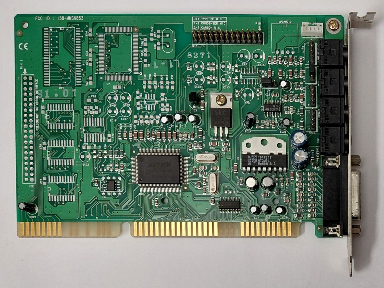 Aztech Sound Galaxy Pro 16III PNP ISA Sound Card (I38-MMSN853, AZT-2320, 1996)