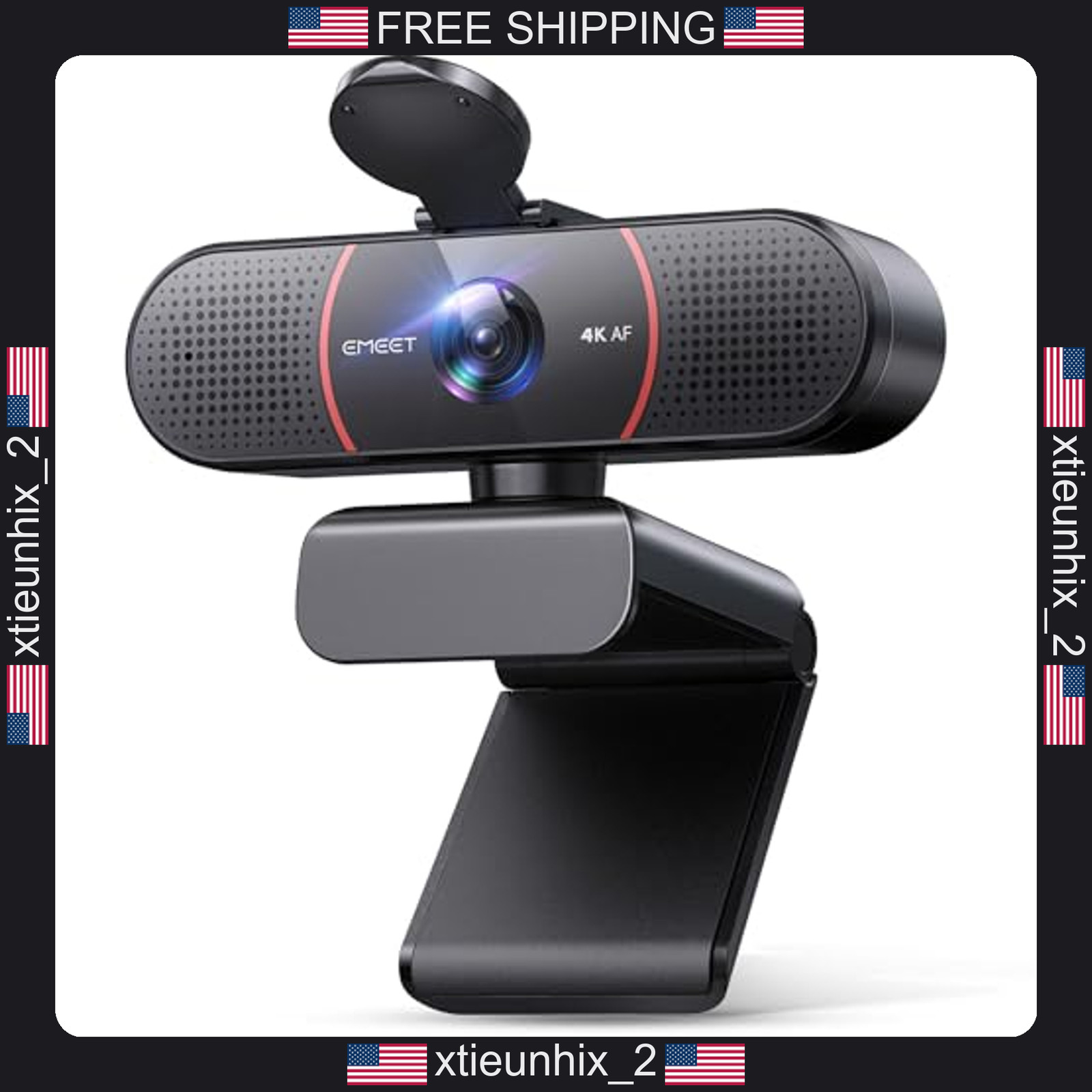 EMEET C960 4K Webcam for PC with Dual Mics, Auto Focus, 73° FOV