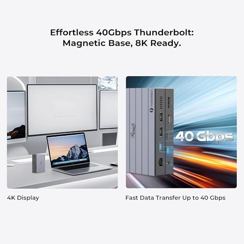 ROSEWILL 14-IN-1 THUNDERBOLT 4 CERTIFIED, LAPTOP DOCKING STATION WITH -  GRAY