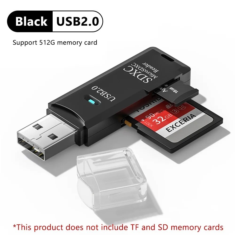 2PCS USB 3.0 Card Reader Micro SD TF Memory Adapter Flash Drive for Laptop PC