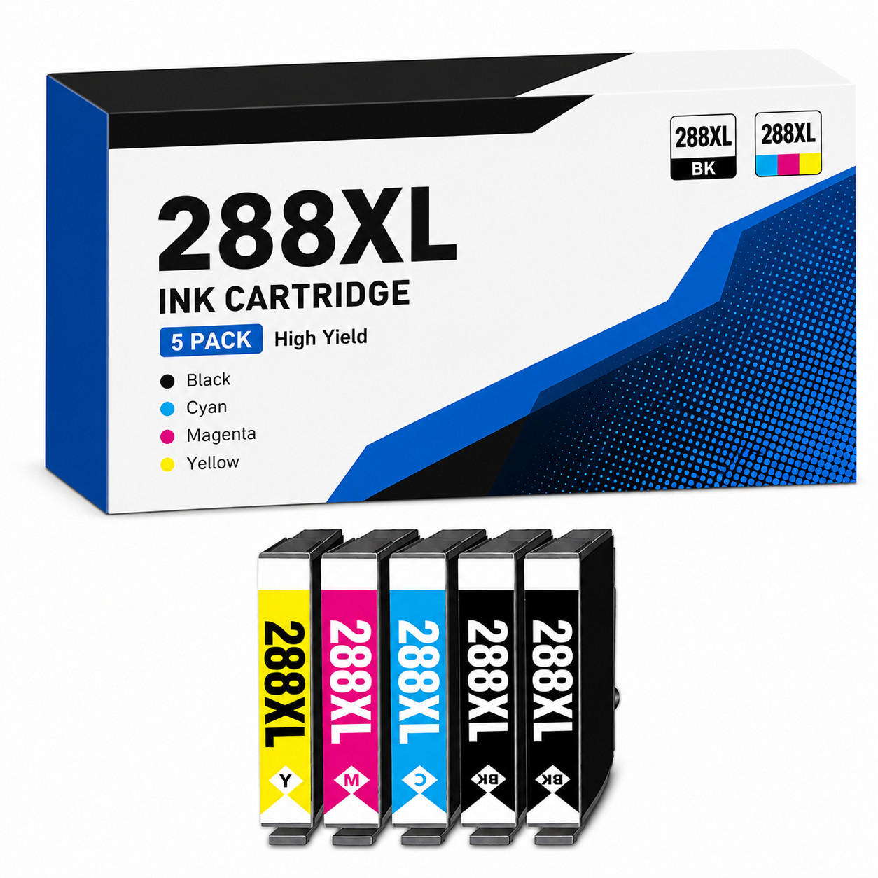 288XL 5PK 4 Color High Yield Ink Expression Home XP-330 XP-340 XP-430 XP-434 446