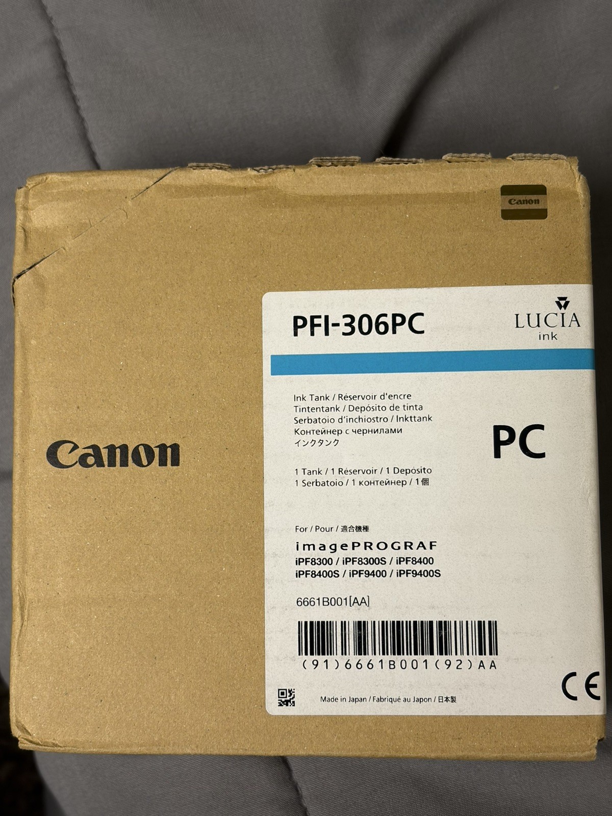 Canon PFI-306PC Photo Cyan Ink Tank EXPIRES 2016 NEW SEALED BOX