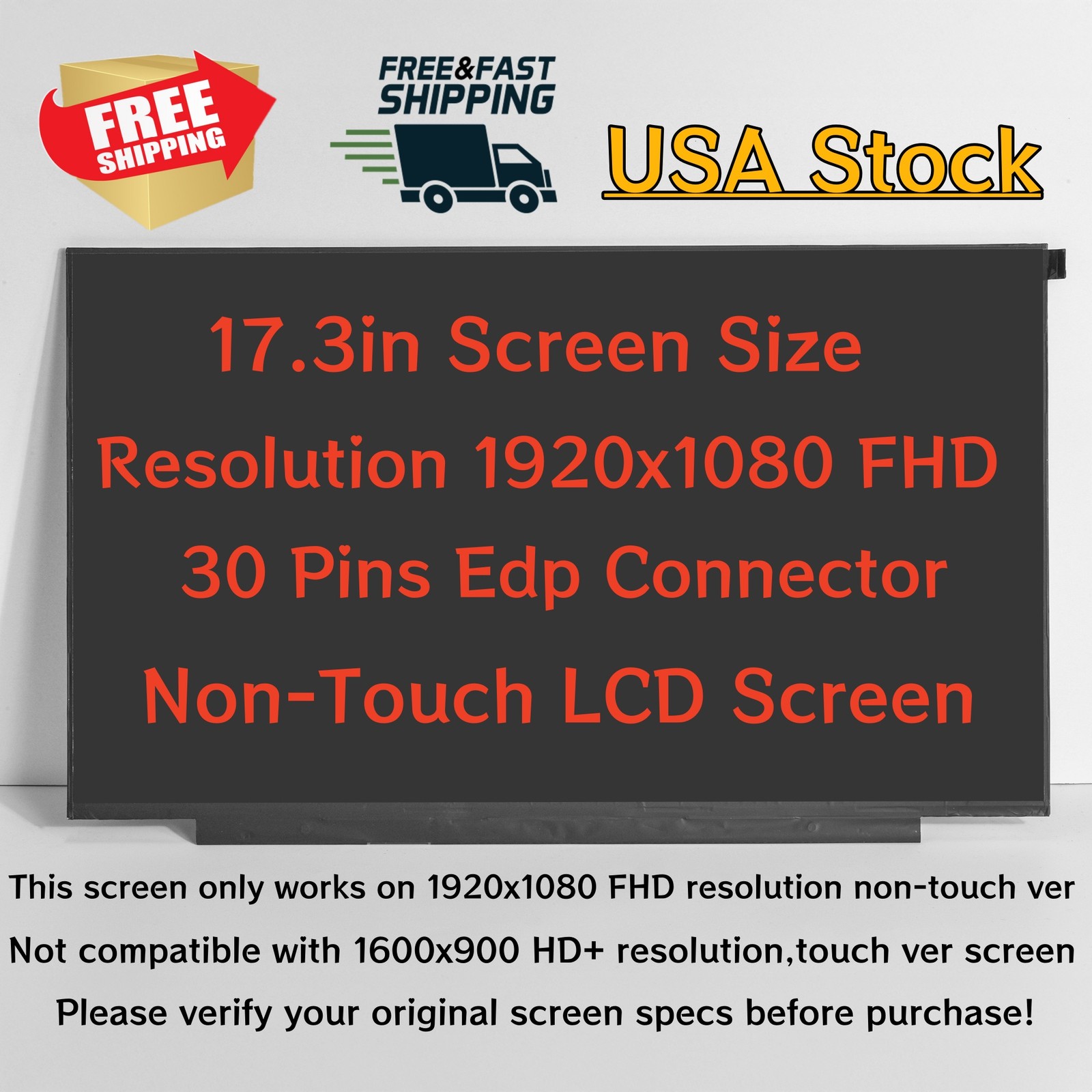 For HP 17-cn2083dx 17.3" FHD IPS Laptop LCD LED Replacement Screen Display New