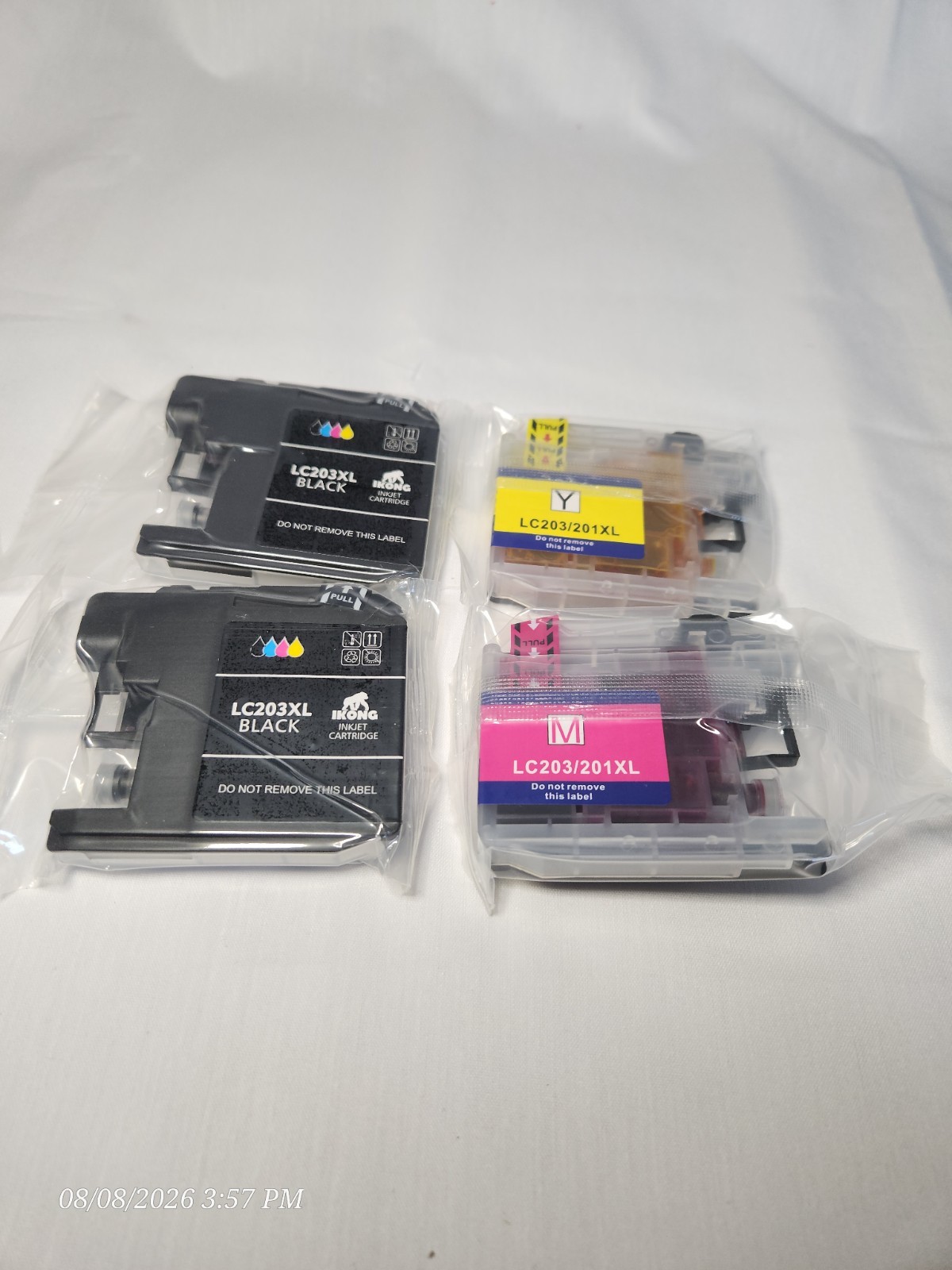 LC203XL Ink - Brother, IKONG Compatible - 2 Black, 1 Yellow, 1 Magenta