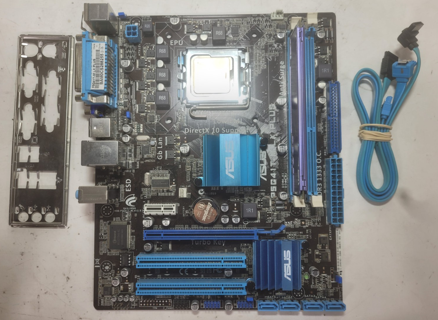 ASUS P5G41T-M LX PLUS Motherboard Core 2 Quad Q8200 4GB RAM, IO Shield # 2181