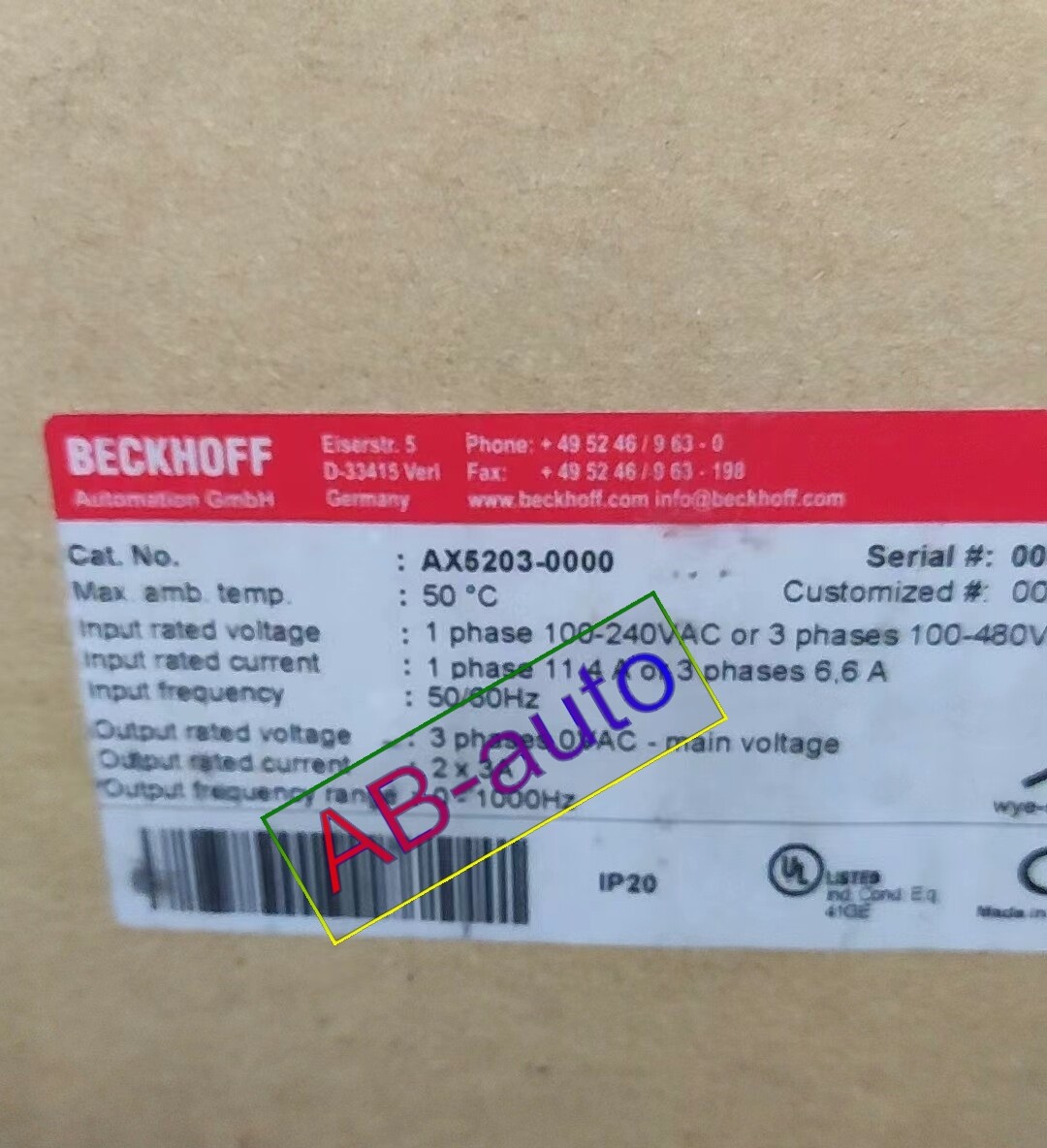 AX5203-0000 Servo driver New