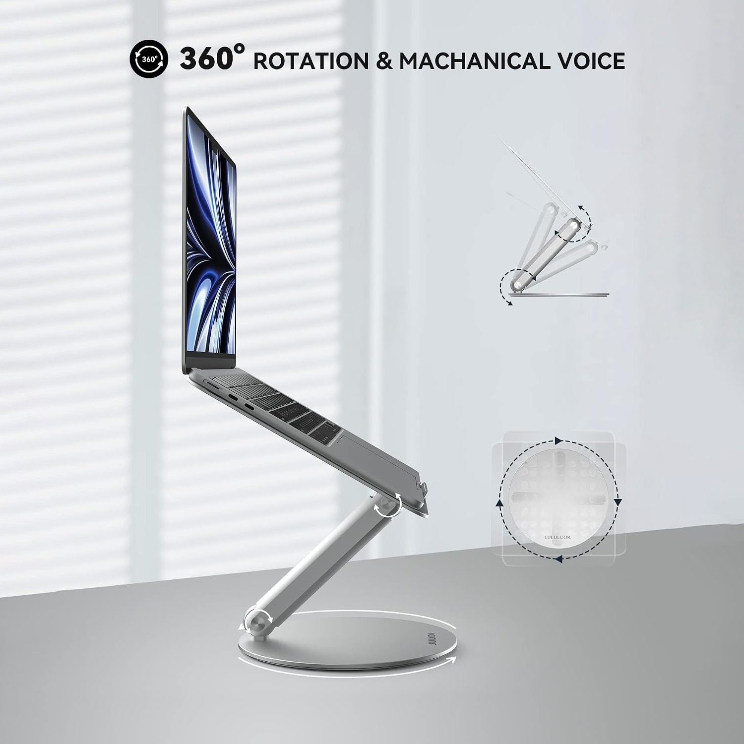 LULULOOK 360° Rotating Foldable Aluminum Laptop Stand