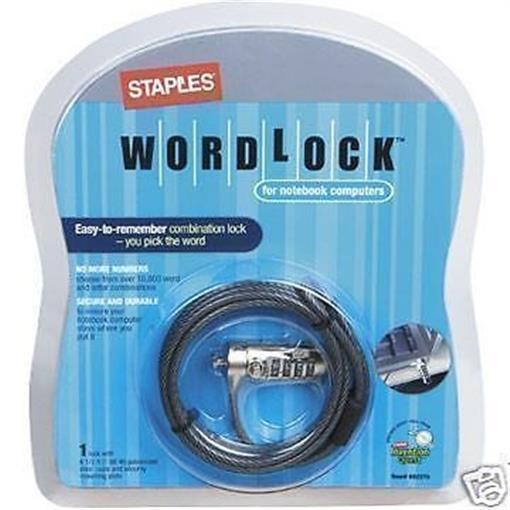 LOCK NOTEBOOK COMPUTER SECURITY COMBINATION WORDLOCK