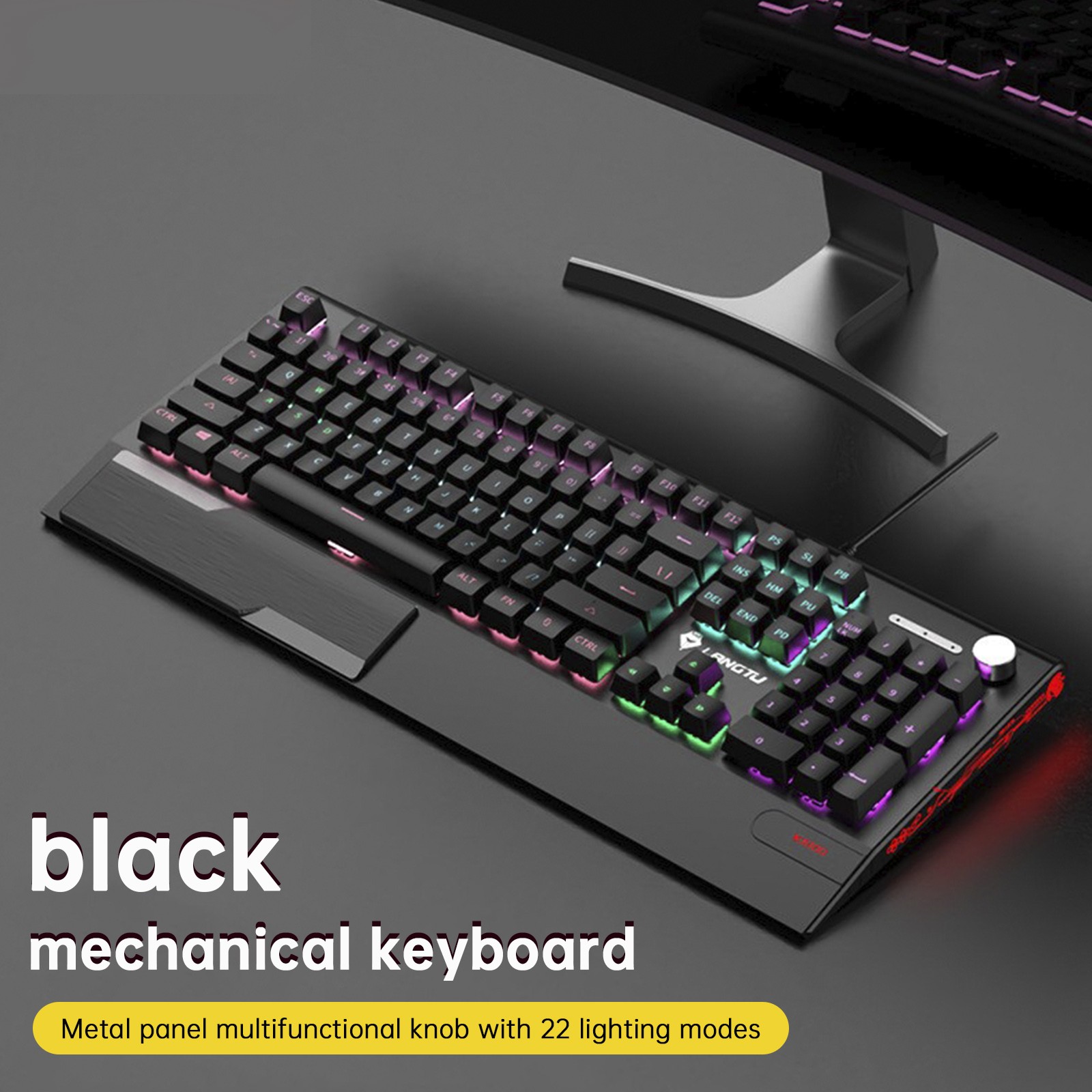 K1000 Mechanical Keyboard Wired 104-key Red Switches Gaming E-Sports Customized