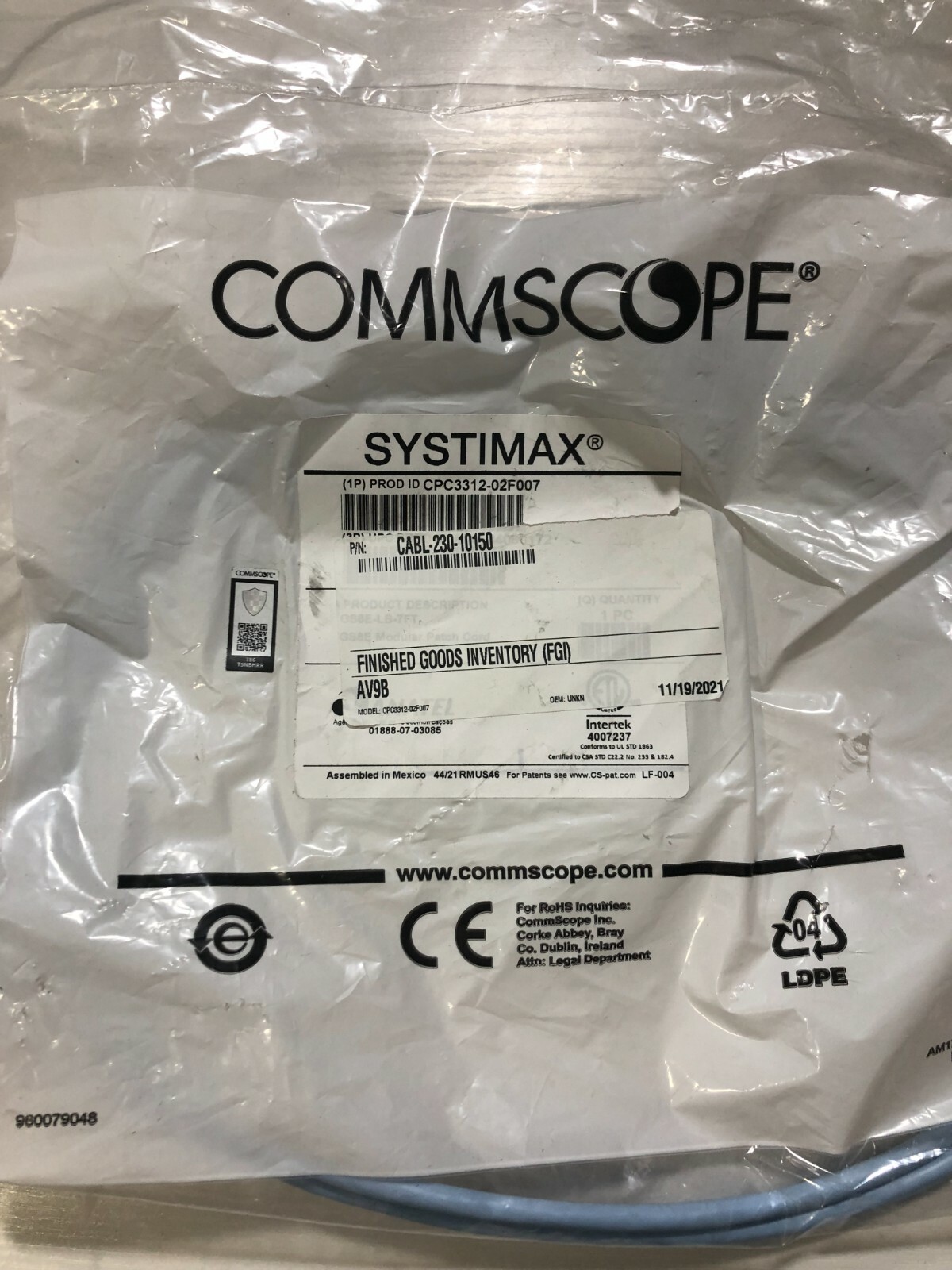Commscope - Modular PATCH Cord - CPC3312-02 F007 - NEW