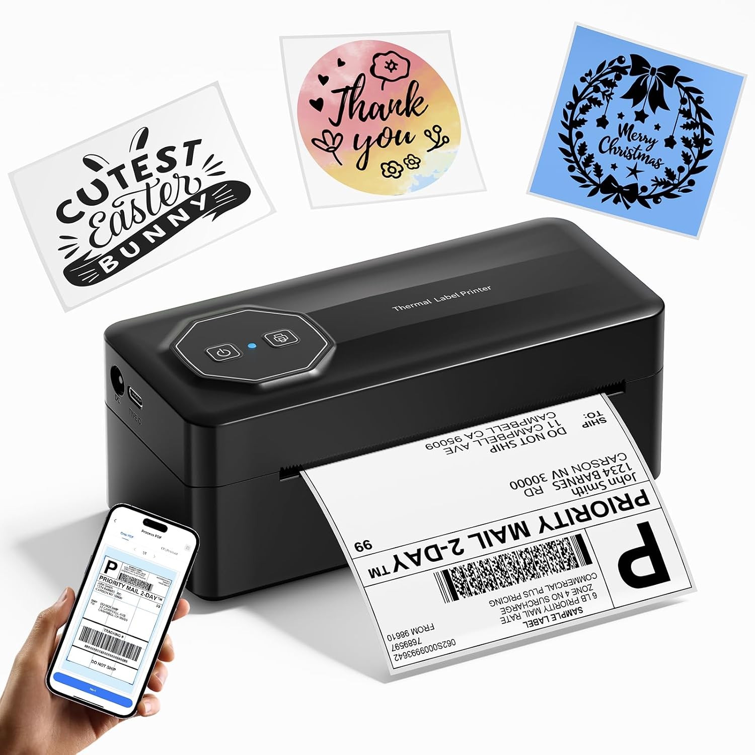 Phomemo Bluetooth 4X6 Thermal Shipping Label Printer USPS UPS +30 labels lot