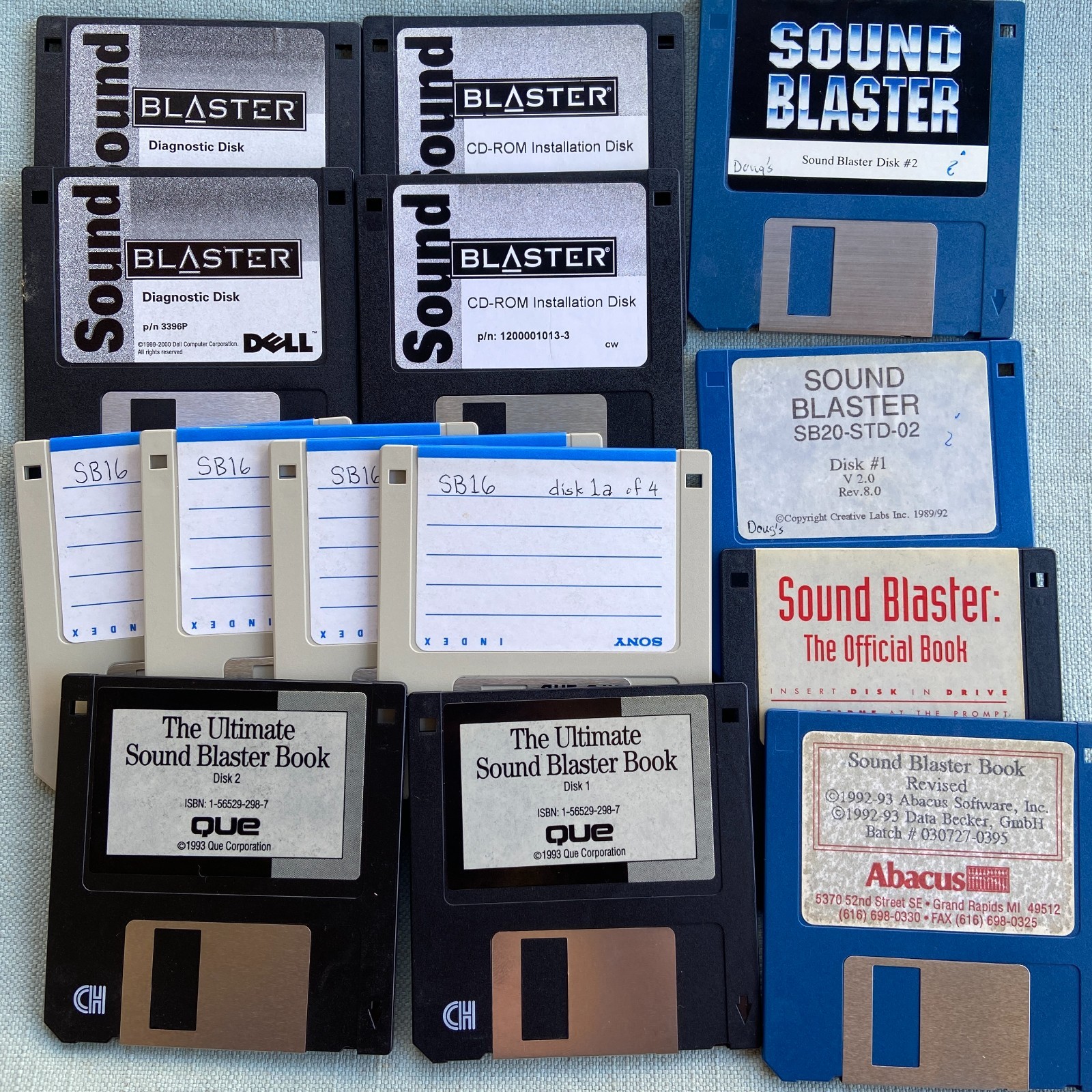 Computer Drivers Lot Audio Sound Blaster Install Diagnostics Book 3.5” F Vintage