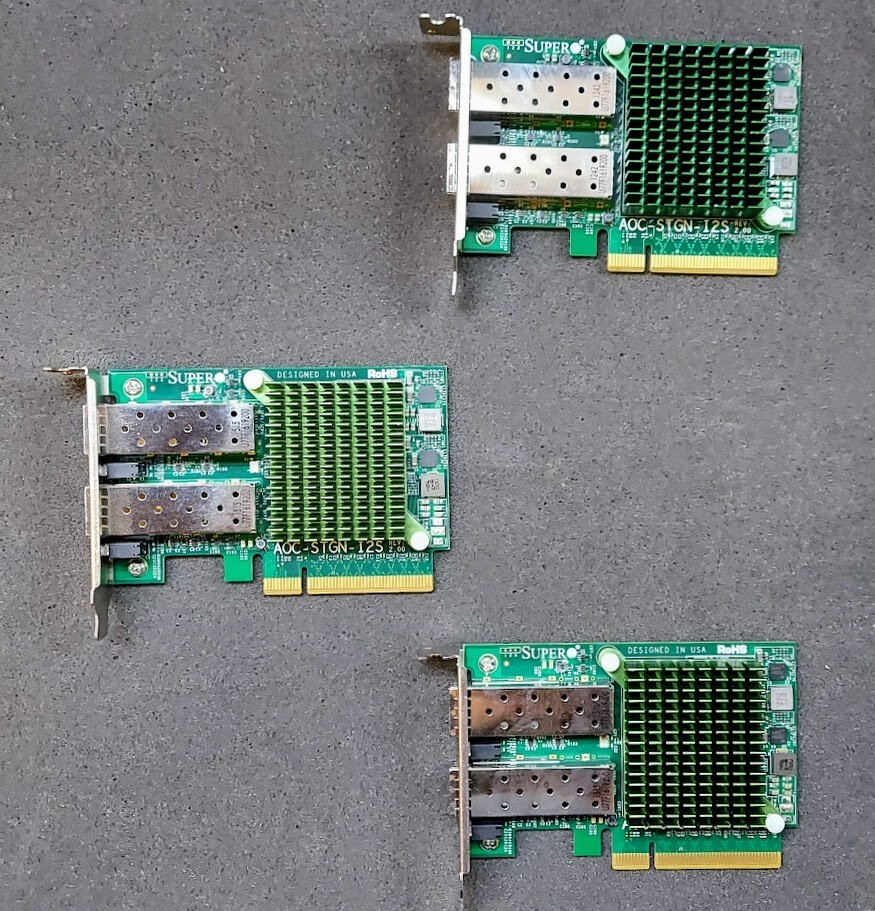 LOT OF 3 Supermicro AOC-STGN-i2S Dual SFP+ Intel 82599 10GbE Controller NIC