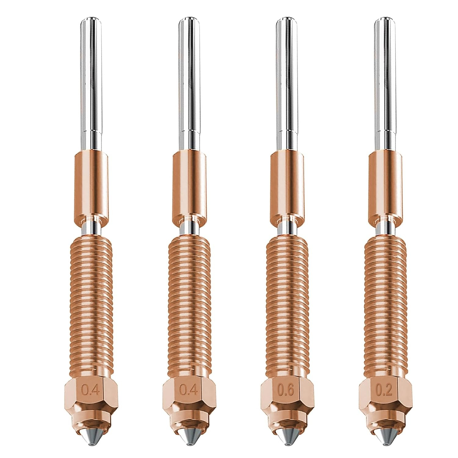 4PCS 0.2 0.4 0.6Mm Quick-Swap Nozzle Kit K2/K2 Pro/K2 Plus/Hi