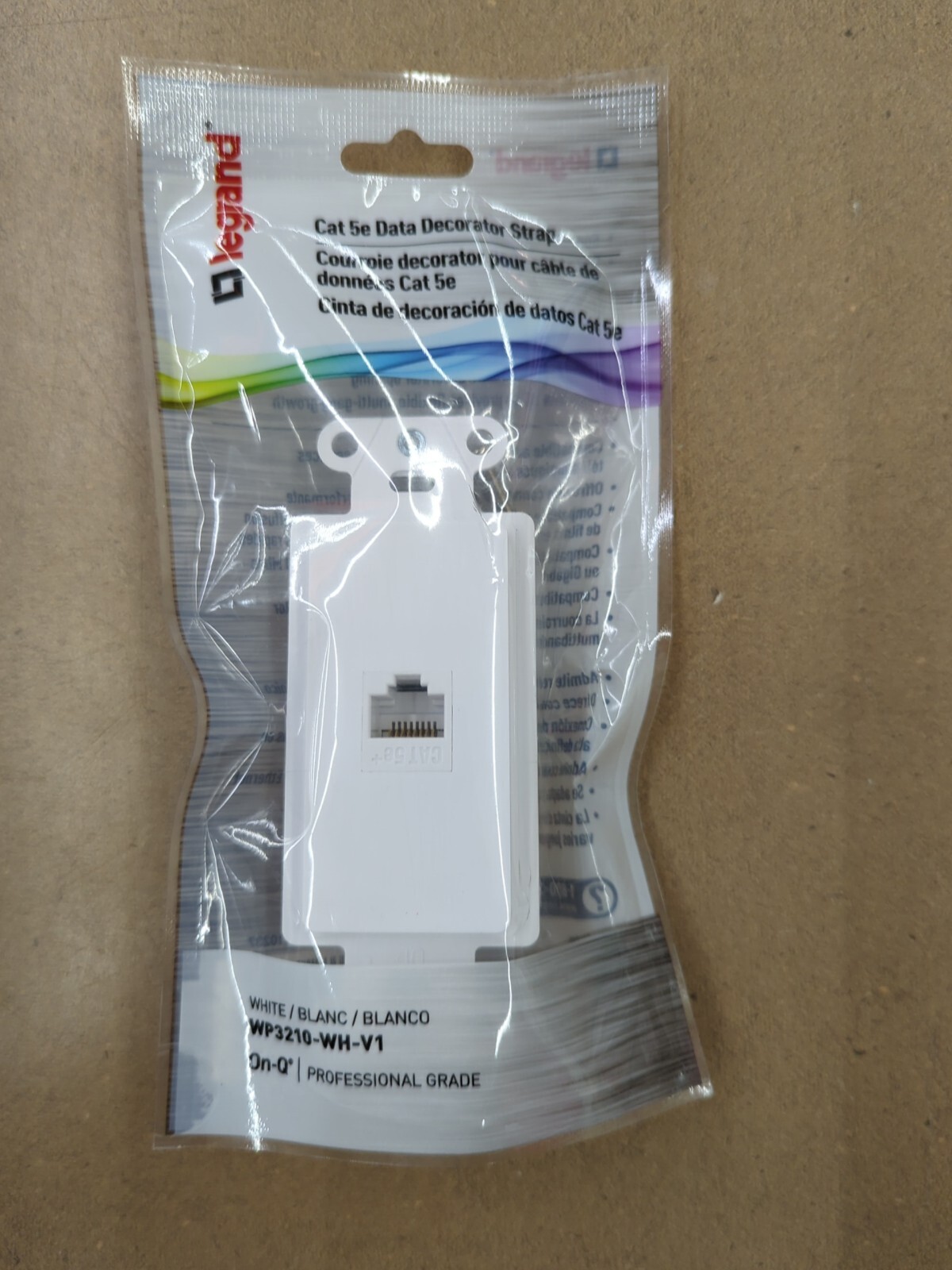 LEGRAND WP3210-WH-V1 CAT5e ON-Q PROFESSIONAL GRADE DATA ETHERNET WALL JACK *C14