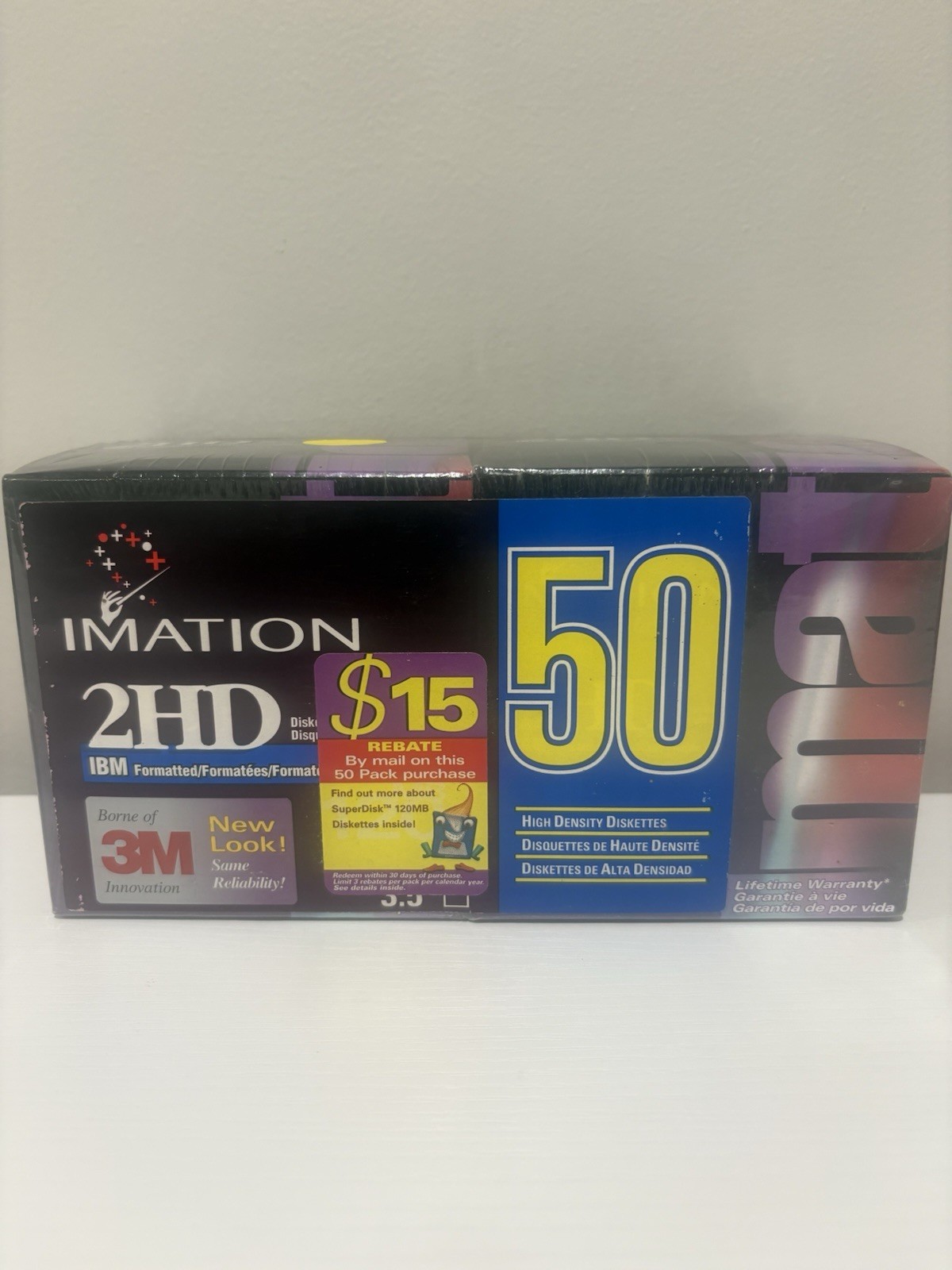 Imation 3.5" Floppy Disk 2HD IBM Formatted 1.44 MB Diskettes Sealed 50 pack