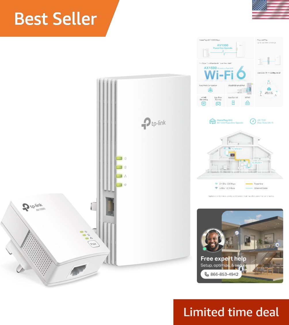 Advanced Powerline Wi-Fi 6 Extender Kit - Boost Signal Anywhere in Your Home