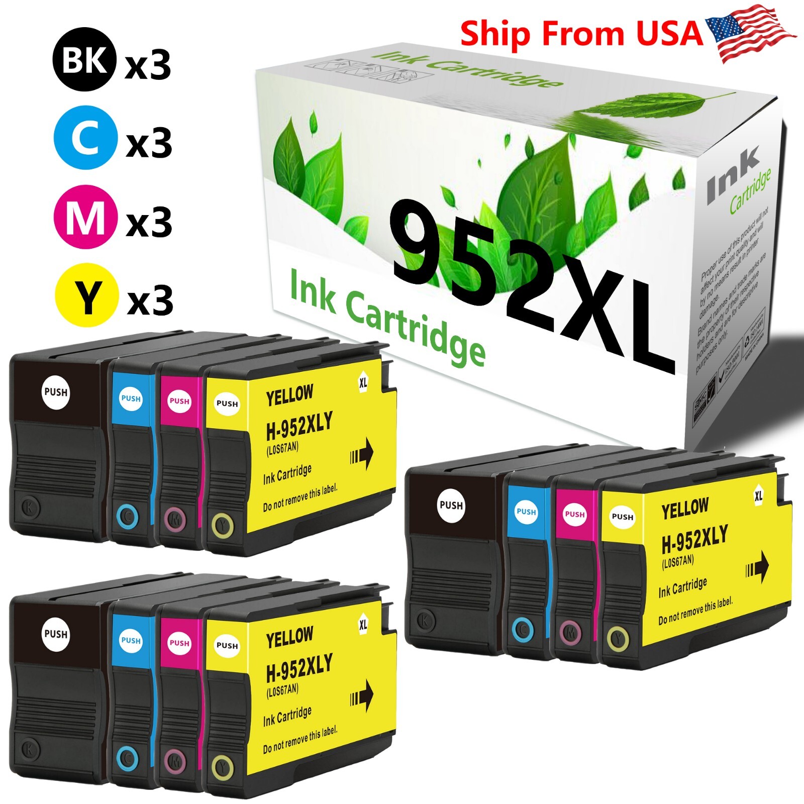 12PacK 952XL 952 Ink Cartridge Fit For OfficeJet Pro 8720 8740 8200 Printer
