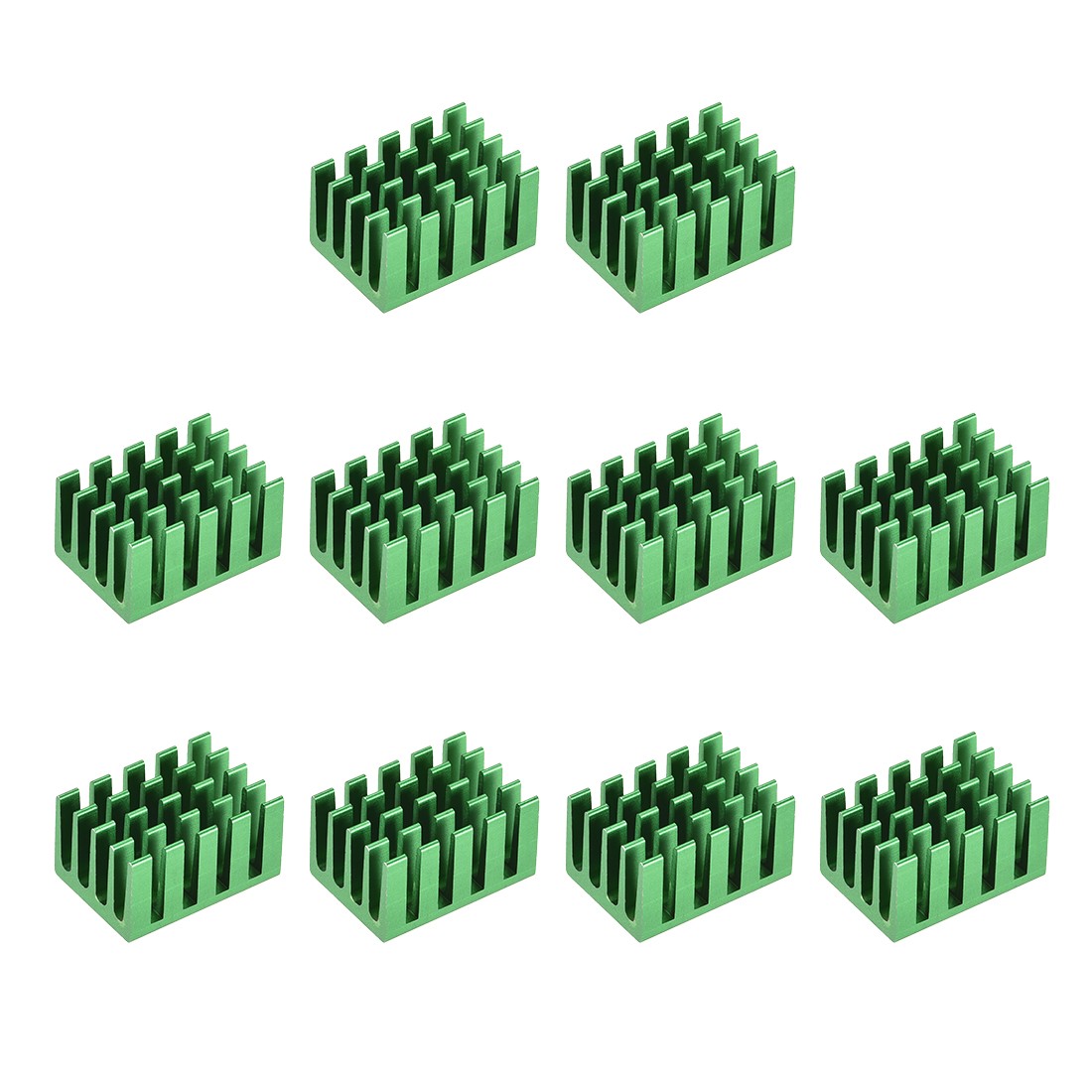 Electronic Radiators Heatsink for MOS GPU IC Chip Green 20x14x11 mm 10Pack