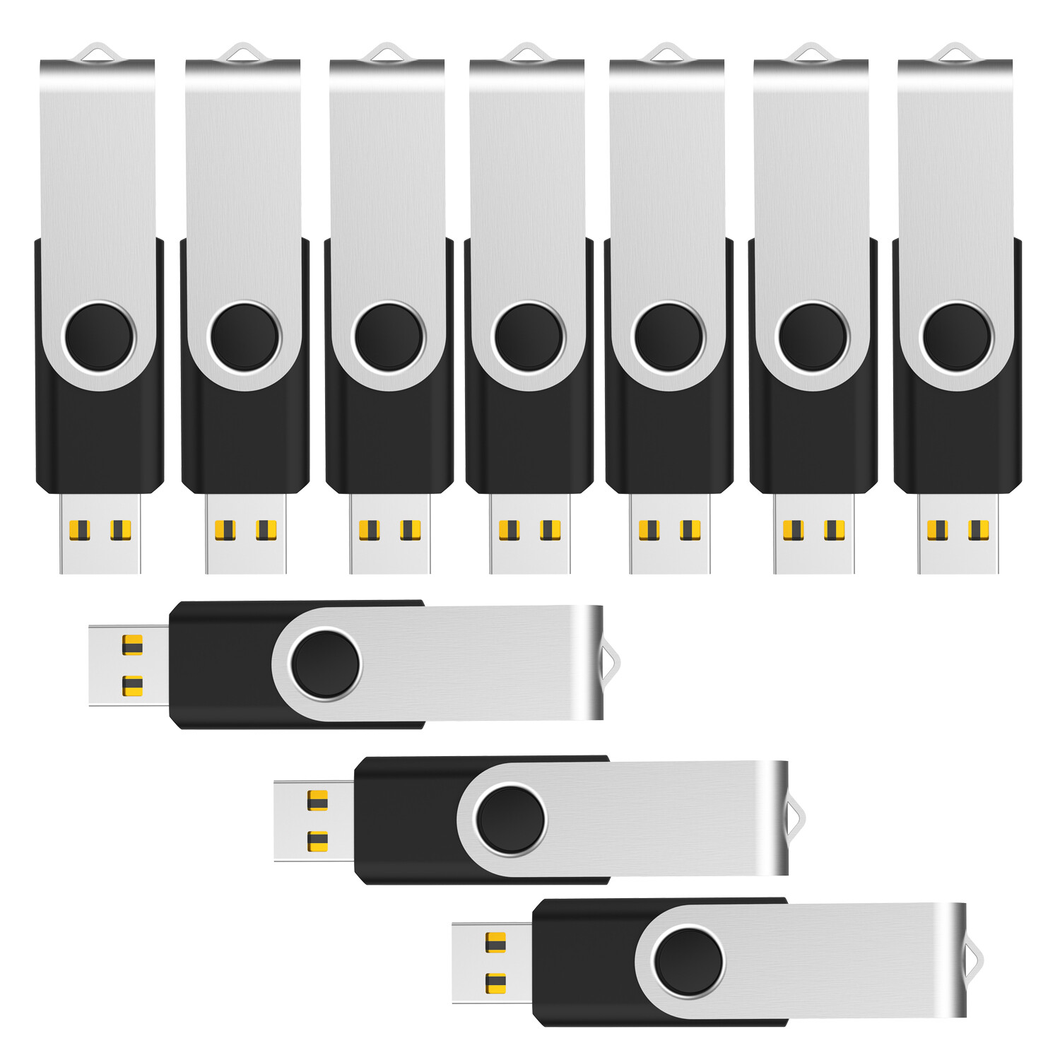 10 Pack 128MB Swivel USB Flash Drives Memory Stick U Disk Thumb Pen Drive Black