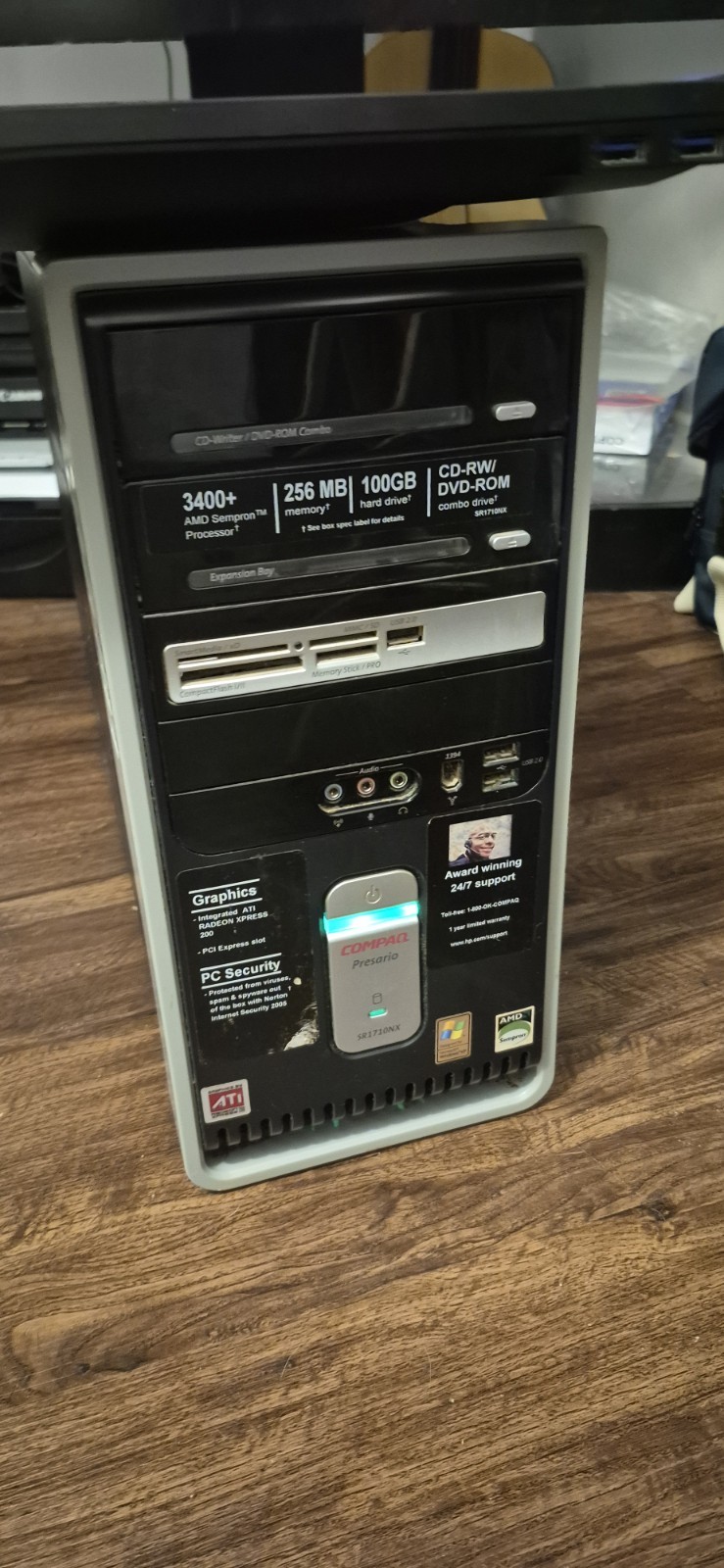 Vintage Desktop PC Computer Tower & Monitor Bundle No Tested But Powers On