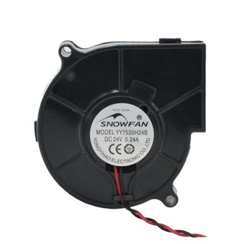 1X Turbo Fan Double Ball Blower Hole Pitch 80MM YY7530H24B 24V 0.24A 7530