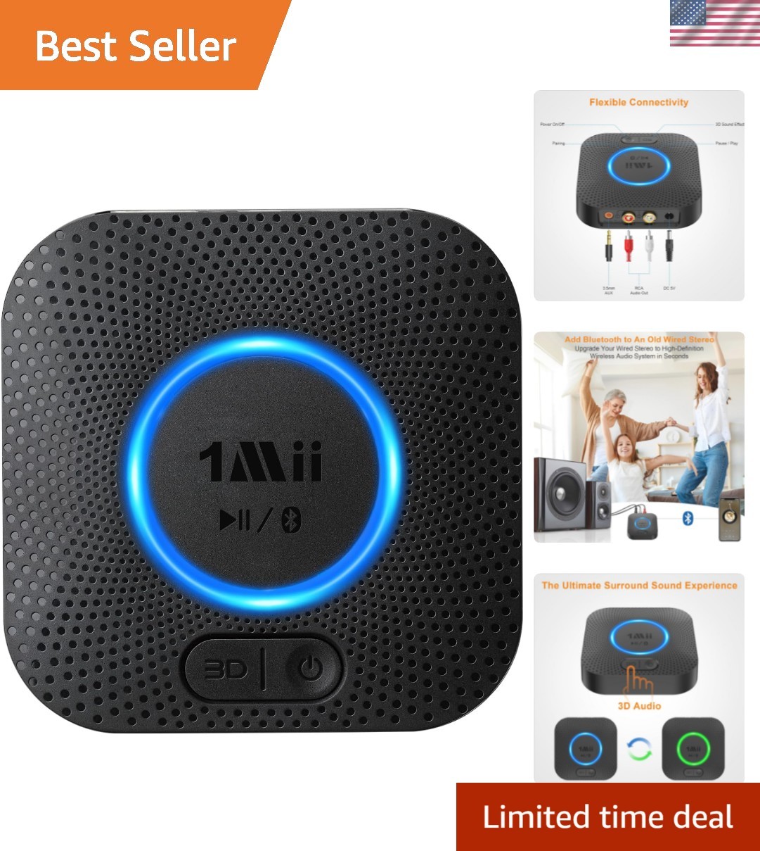 Upgrade Your Stereo with B06+ Bluetooth 5.3 Audio Receiver - Voice Control Ready