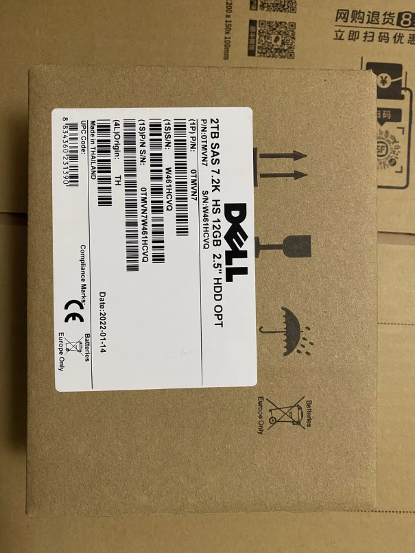 New0TMVN7 0TMVN7 DELL ST2000NX0463 2.5" 2TB 7.2K 12Gb/s SAS HDD Gen14 Tray