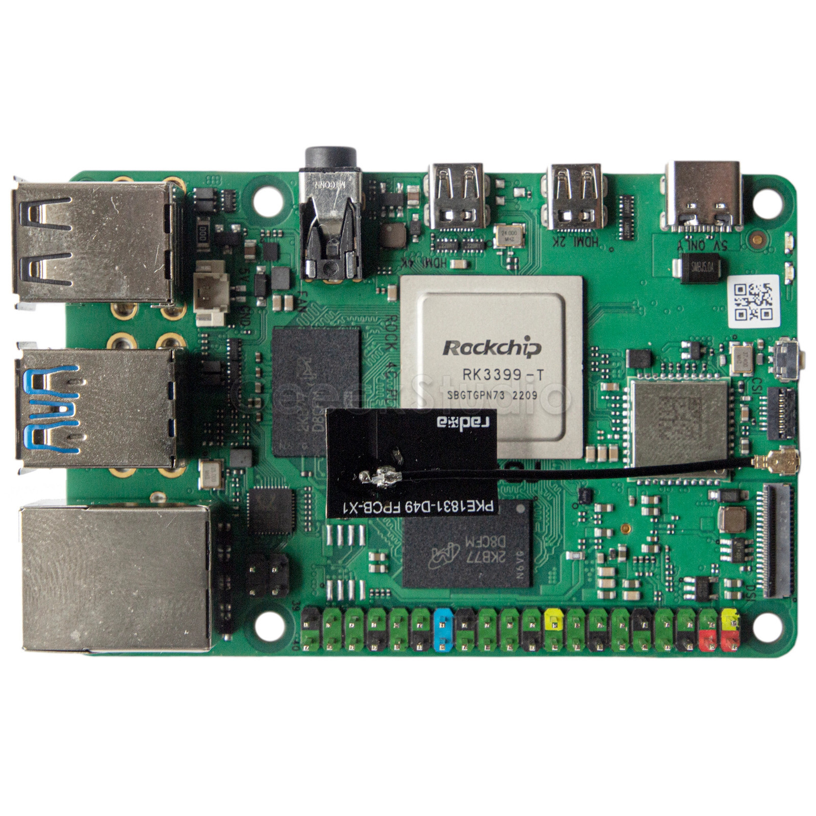 ROCK 4 Model C+ 4GB Single Board Computer Rockchip RK3399-T Arm Cortex-A72 +A53