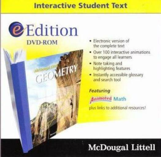 McDougal Littell Geometry eEdition PC MAC DVD math help complete electronic text