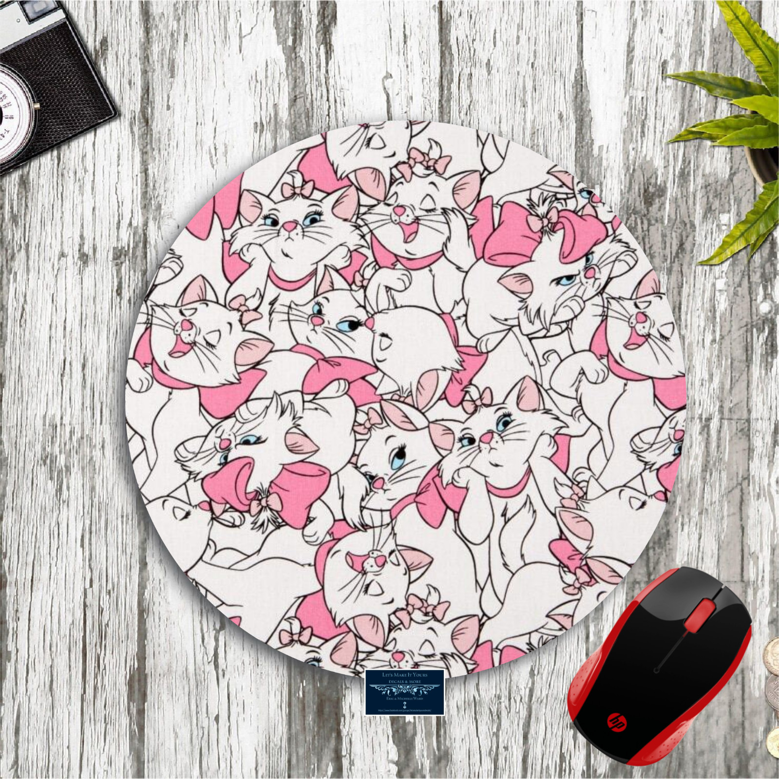 DISNEY ARISTOCATS MARIE CAT INSPIRED CUSTOM MOUSE PAD DESK MAT NONSLIP GIFT