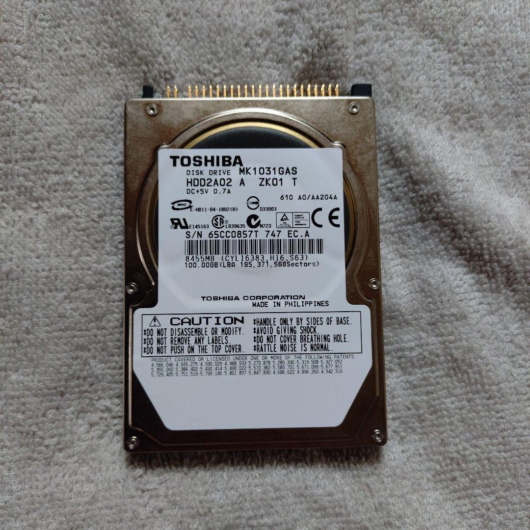 TOSHIBA 2.5 Inch IDE HDD 100GB MK1031GAS Tested