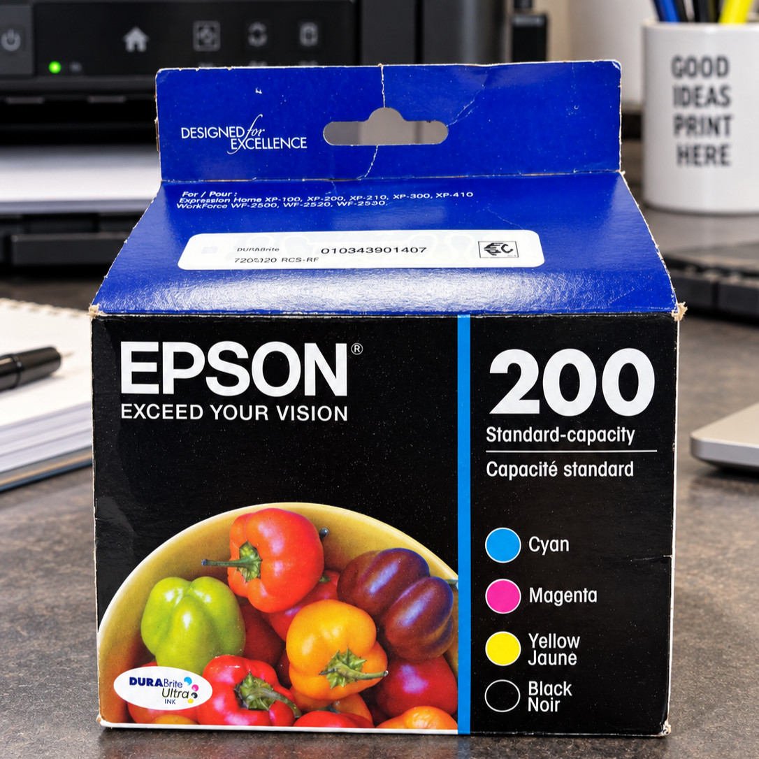 Epson 200 Combo Ink Printer Cartridges Cyan Magenta Yellow Standard Cap Exp 2026