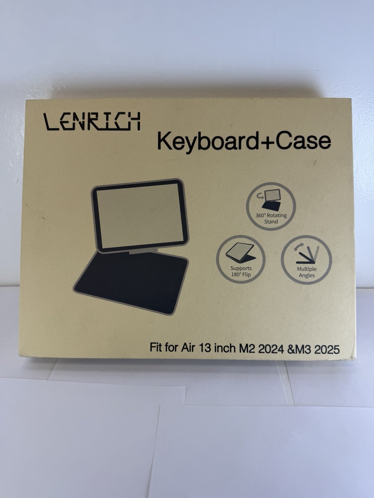 Lenrich Pink Keyboard Casefor iPadAir 13 M2/M3 Bluetooth Touchpad Stand Holder 2