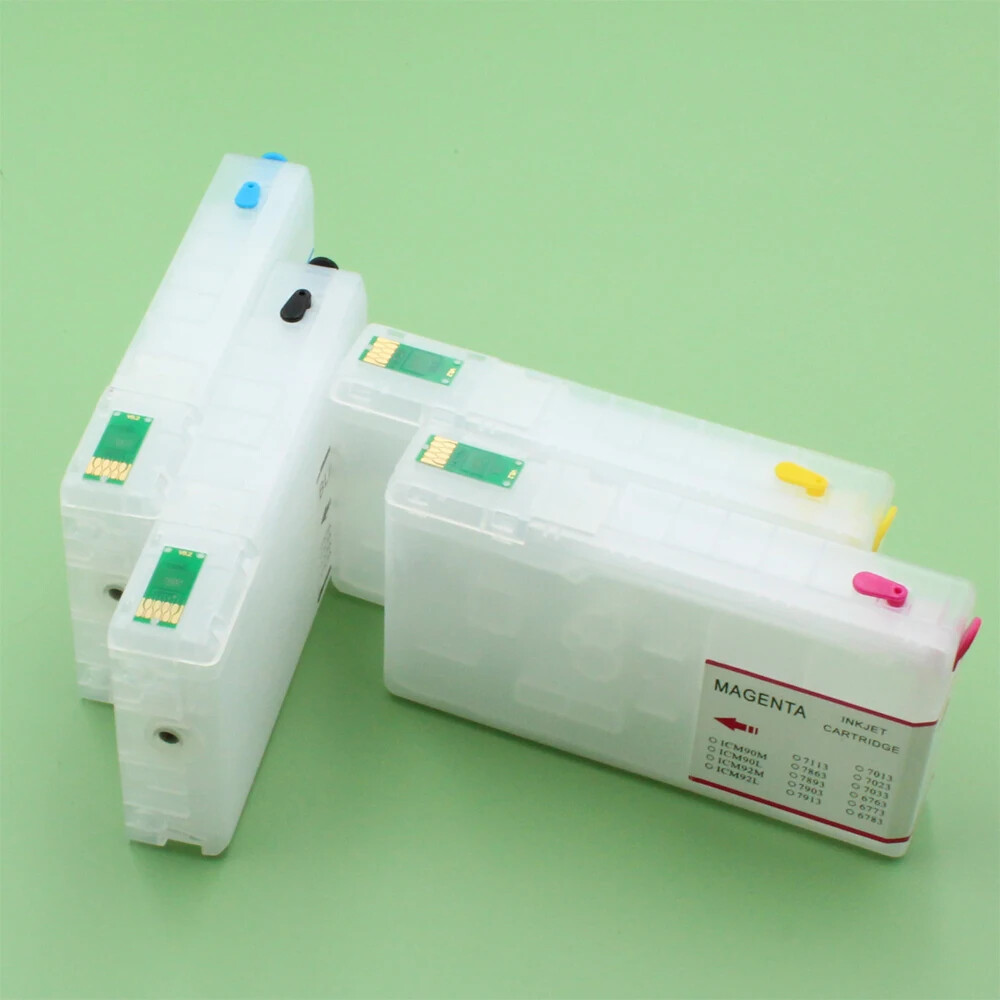 4pc Refillable Ink Cartridge with chip For Epson WP-4000 4095DN 4500 4515DN