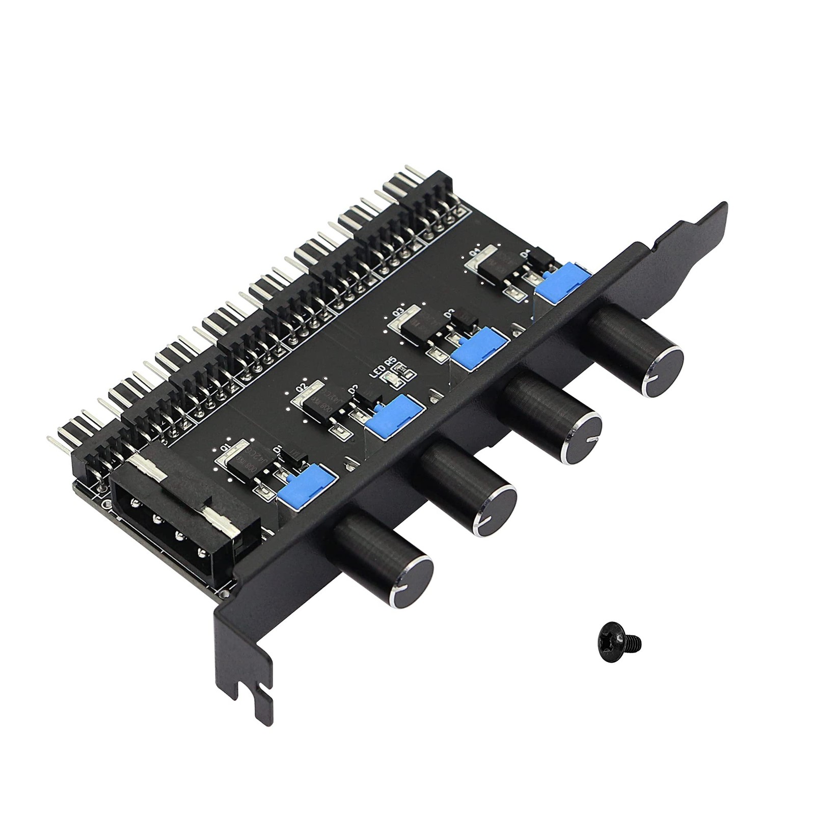 SinLoon 4 Knob Cooling Fan Speed Controller PC 8 Channels 12V Fan Hub for CPU...