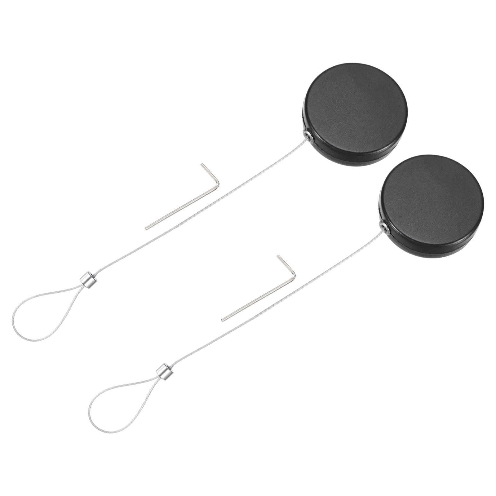 2 x 3.3ft Retractable Cable Security Lock with Latch Wrench 150 g Black