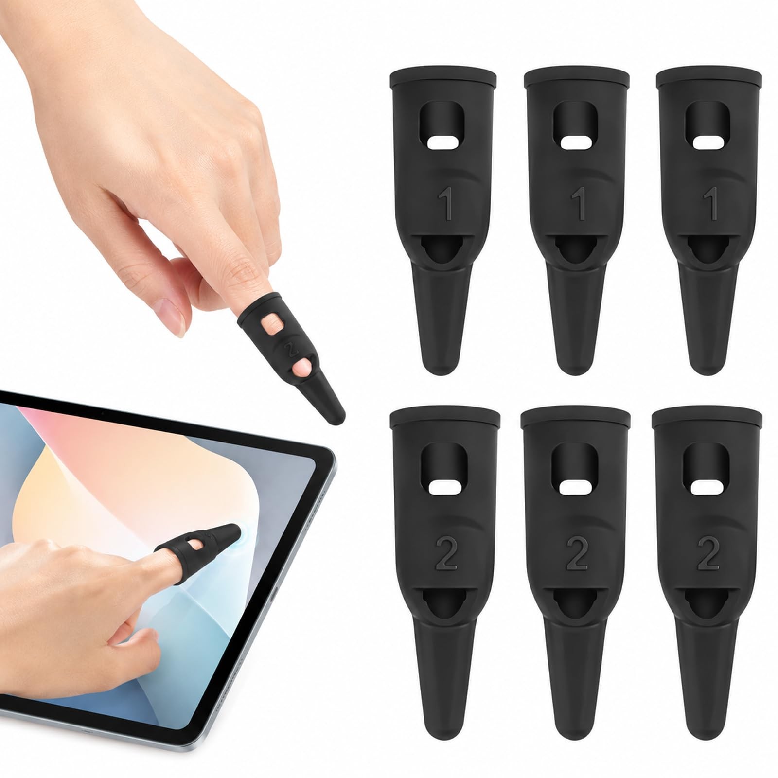 Susade 6Pcs Finger Stylus Pen Silicone Capacitive Stylus Finger Stylu