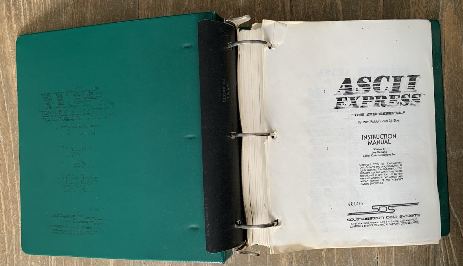 VTG 1982 ASCII Express The Professional Manual Mark Robbins Bill BlueJoe DeCarlo