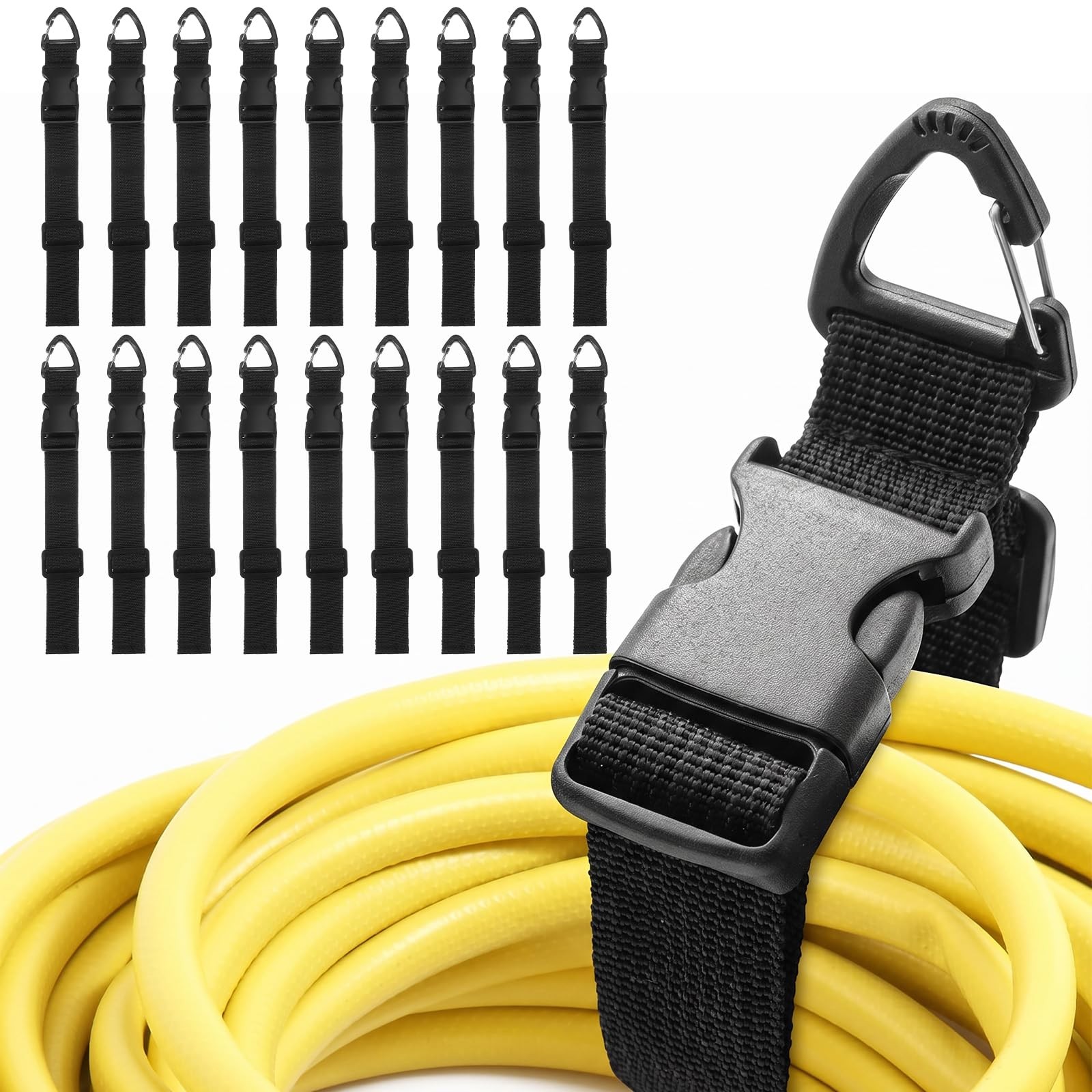 18 Pack Adjustable Extension Cord Strap, Storage Straps with Triangle Clip