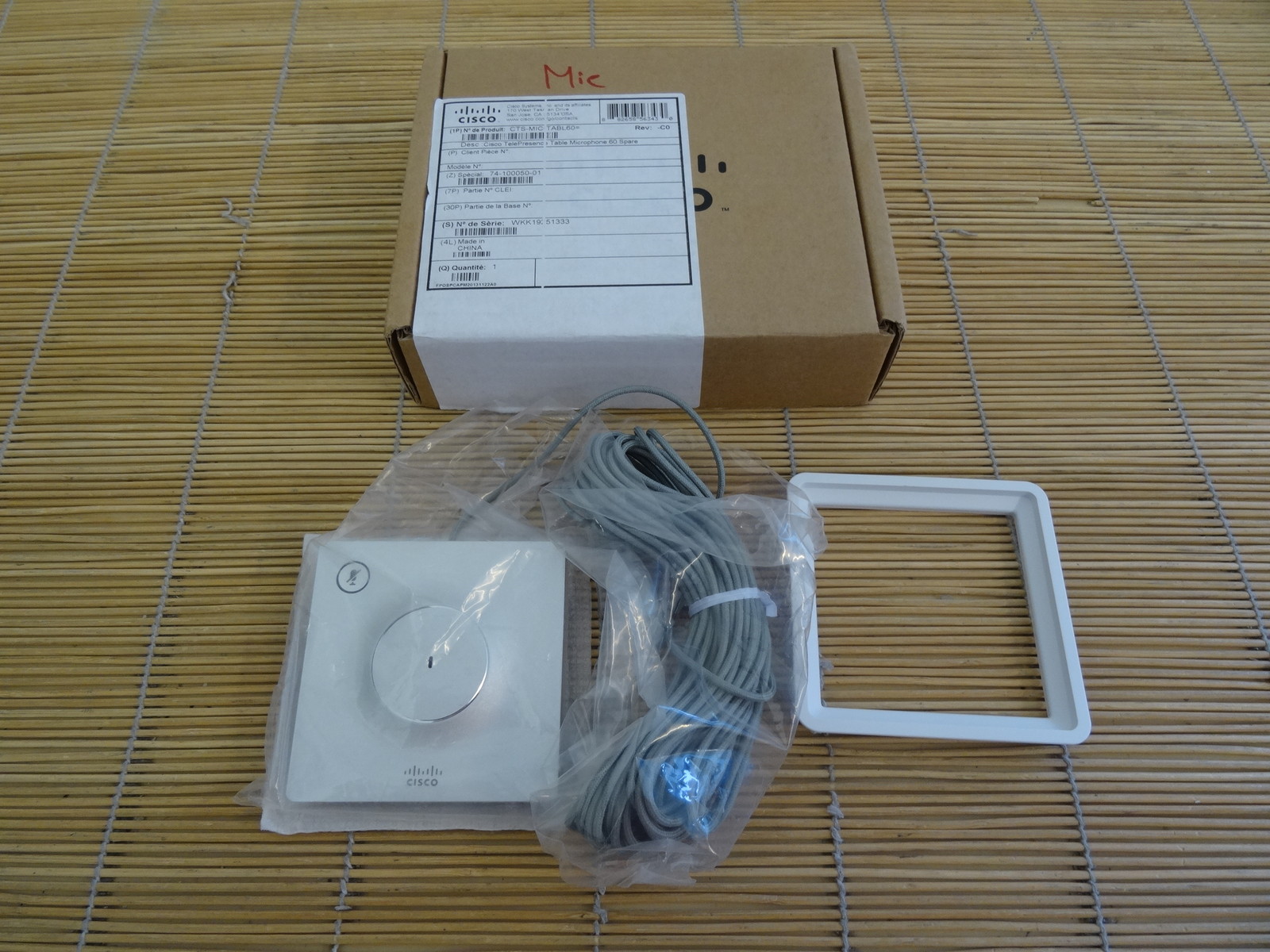 NEW Cisco CTS-MIC-TABL60 TelePresence Table Microphone 60 TTC5-12 NEW OPEN BOX