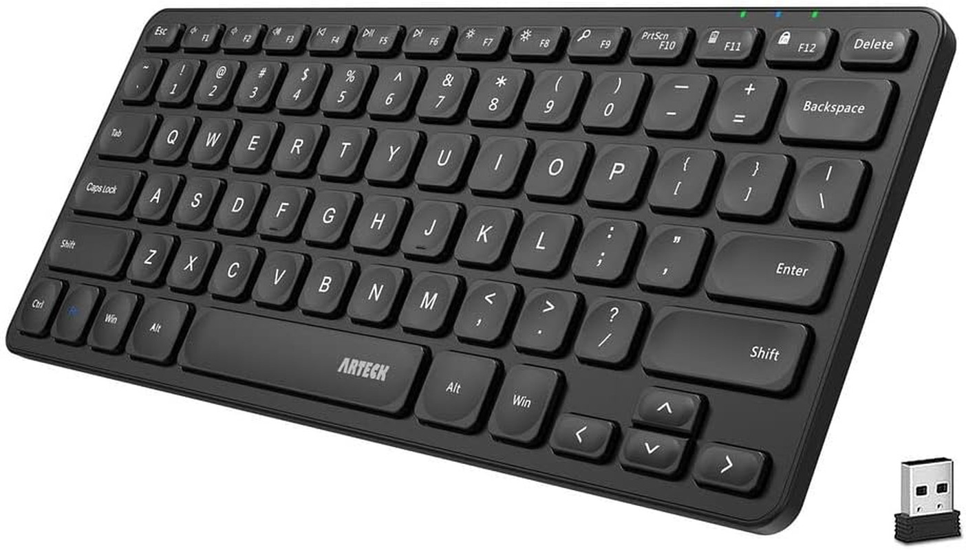 2.4G Wireless Keyboard Ultra Slim and Compact Wireless Keyboard with Media Hotke