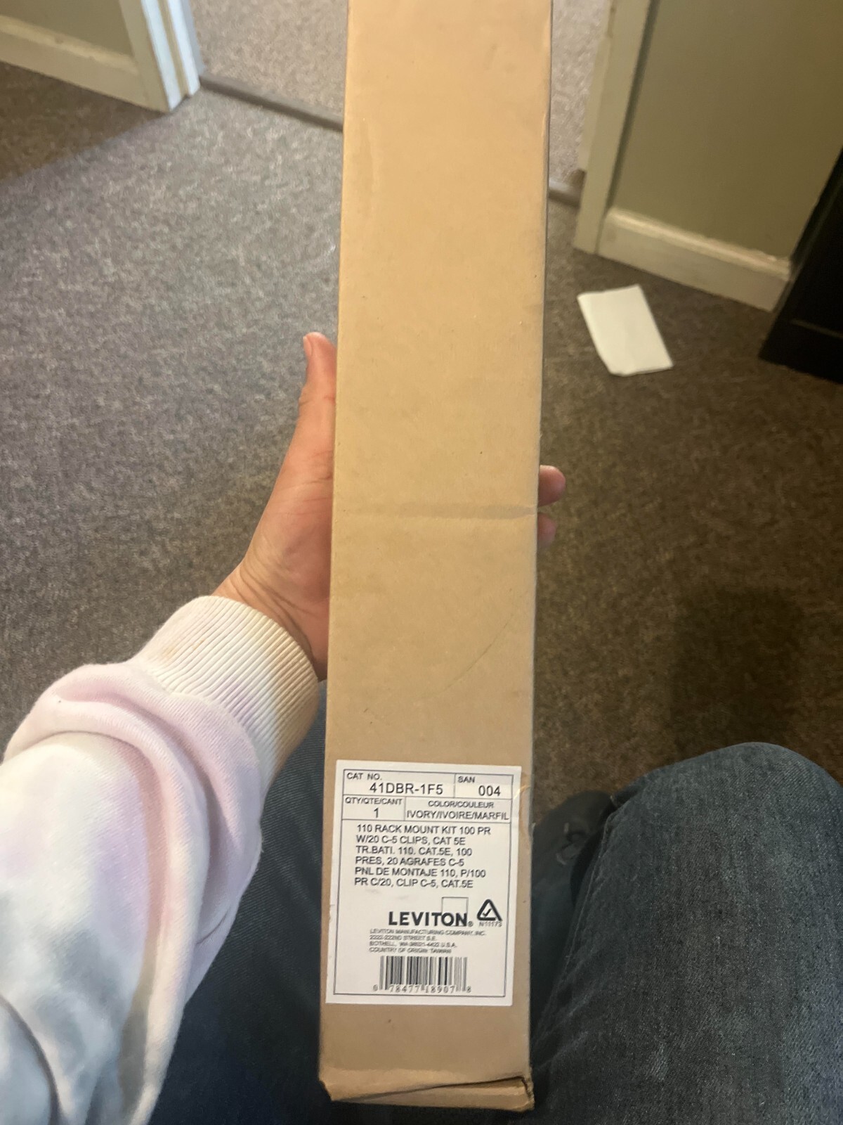 LEVITON 41DBR-1F5 RACK-MOUNT GIGAMAX CAT5E 110-STYLE WIRING BLOCK, 100-PAIR