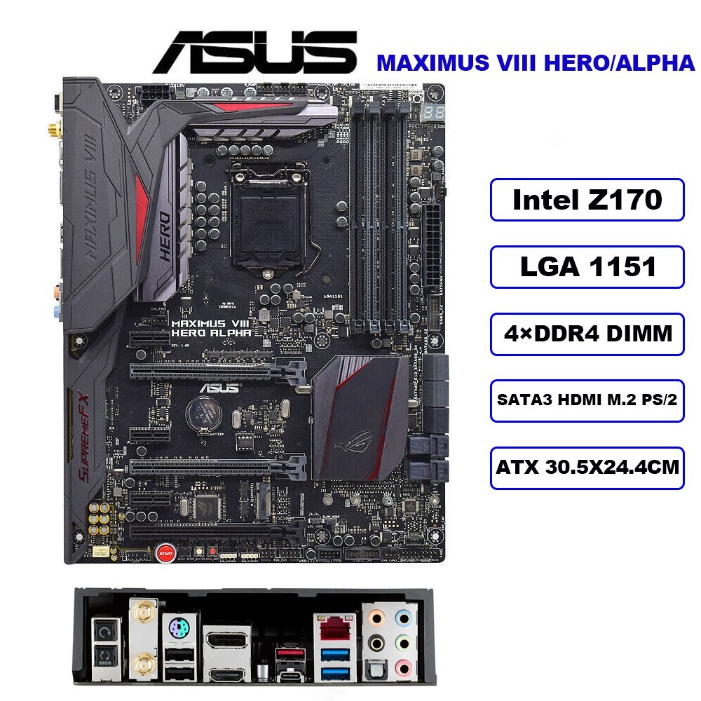 ASUS ROG MAXIMUS VIII HERO ALPHA Motherboard Intel Z170 LGA1151 DDR4 SATA3 HDMI