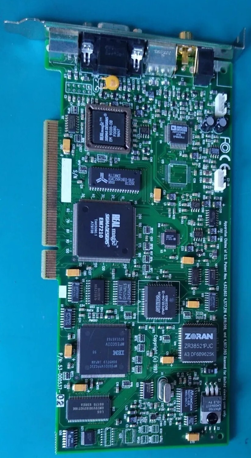 Sigma Designs 53-000537 PCI Video Card RealMagic NetStream II 2 / 2TV 9-Pin DIN